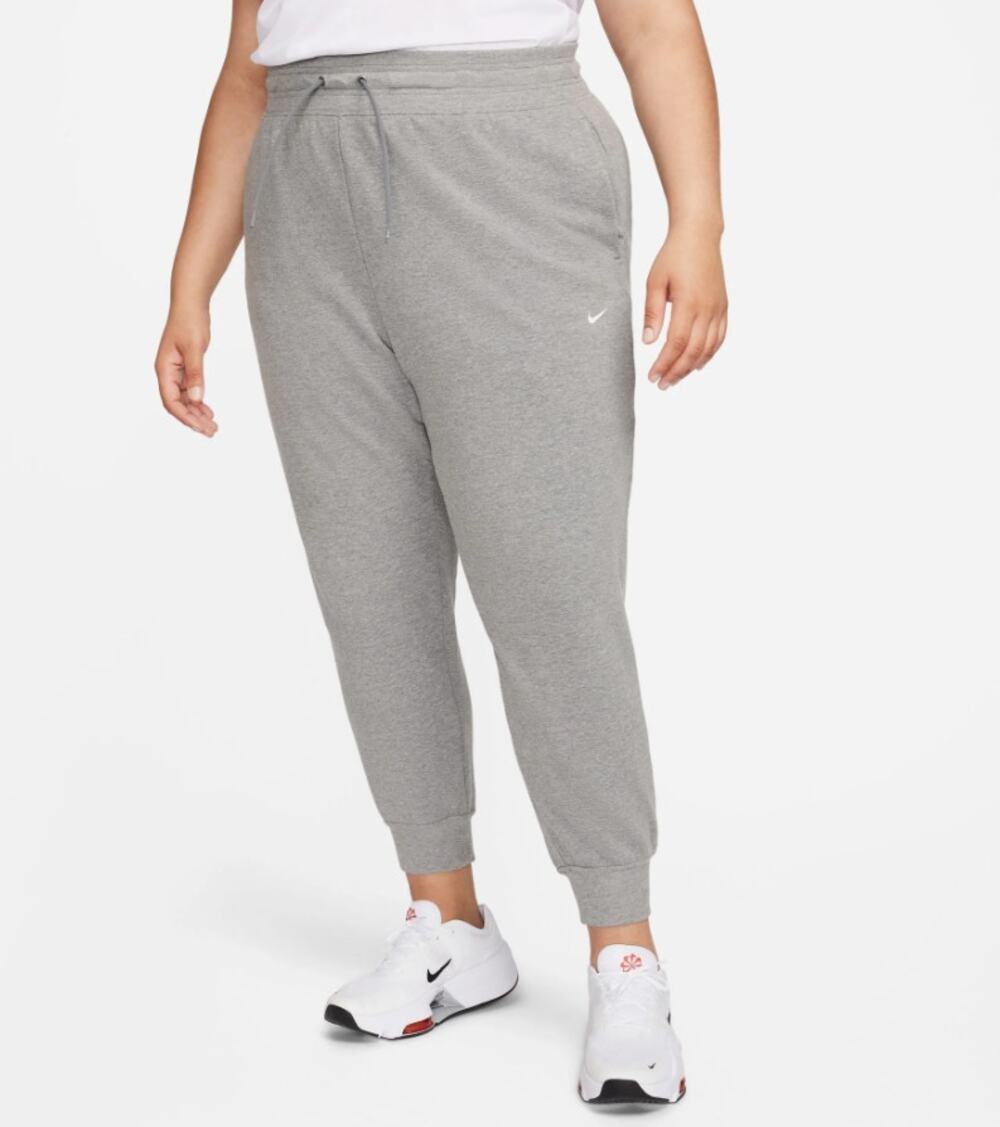 NIKE Womens Dri-Fit One 7/8 French Terry Joggers 1X Grey Sweatpants NWT